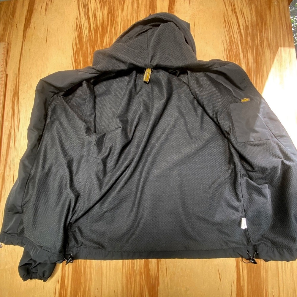 Reef Black Hooded Softshell Jacket Men's‎ XL Water Resistant Full Zip
